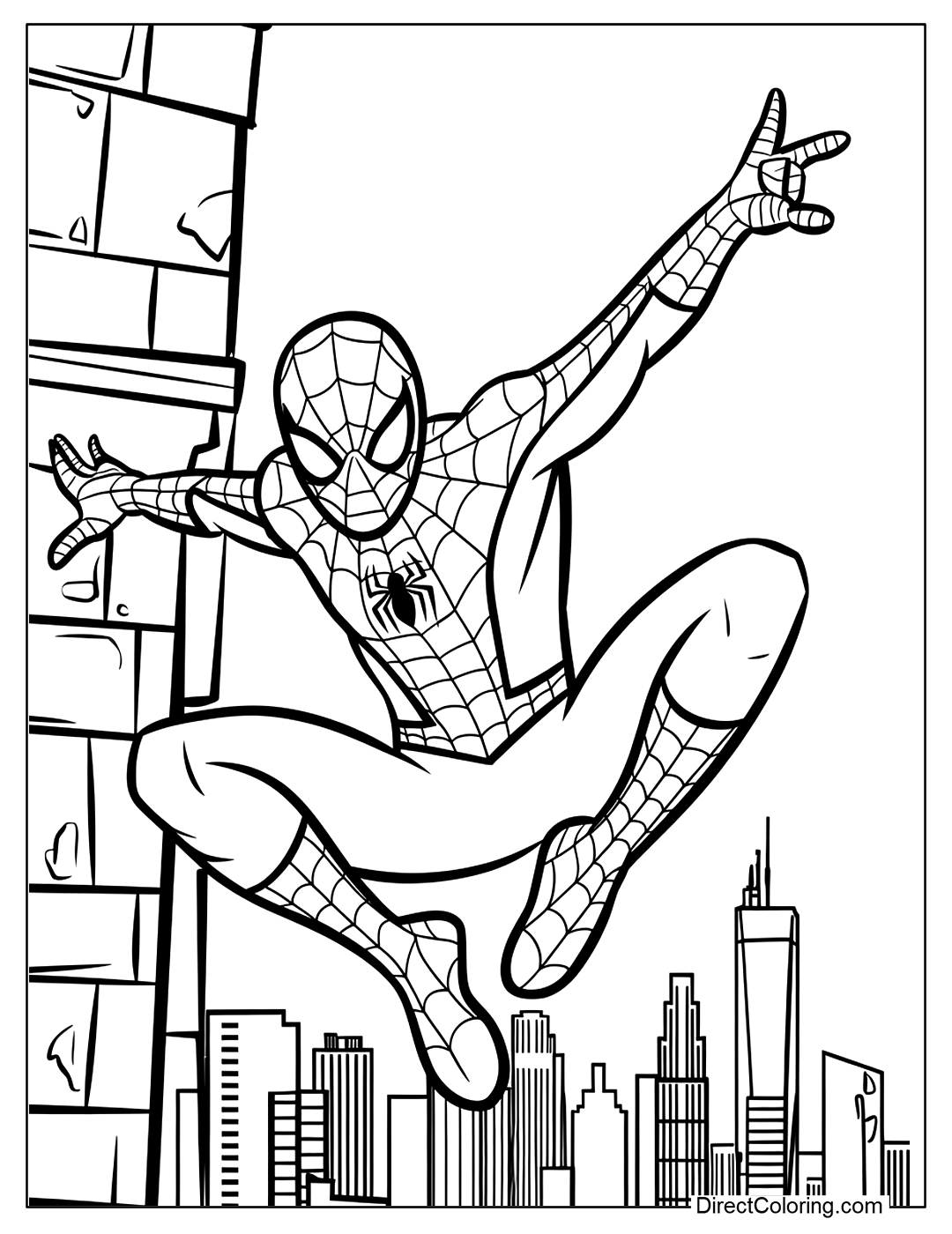 Coloring Spider-Man Page